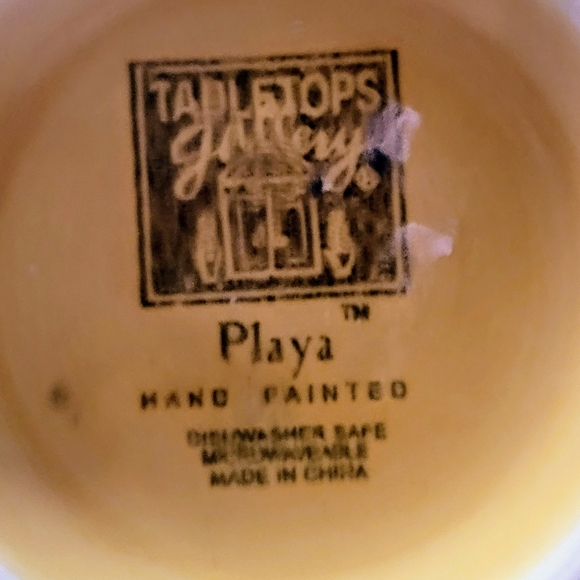 Tabletops Galleries Yellow Fruit Bowl And 4 Serving Bowls Handpainted Set Of 5 - Picture 4 of 5